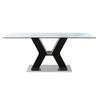 Table de salle à manger - Noir - Verre trempé - MDF - 180x90x76 cm - Contemporain