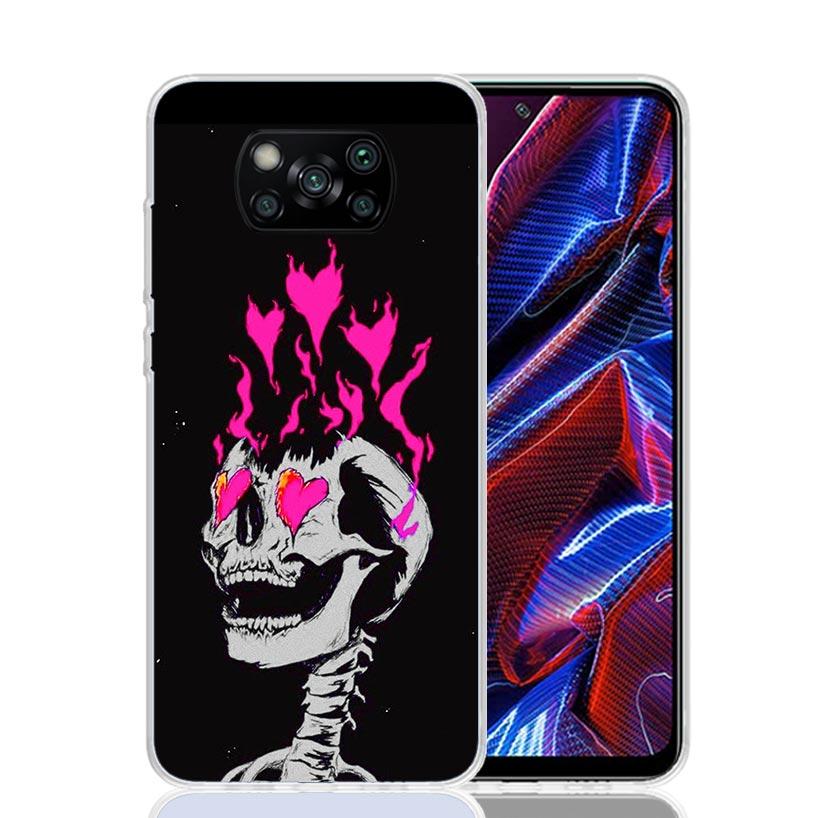 Anatomy Skeleton Heart Lovey Kiss Phone Case For Xiaomi Poco F7 Ultra X7 X6 Pro X5 Redmi 15 15C 13 13C 12 12C 10 10A 10C 9 9A 9C