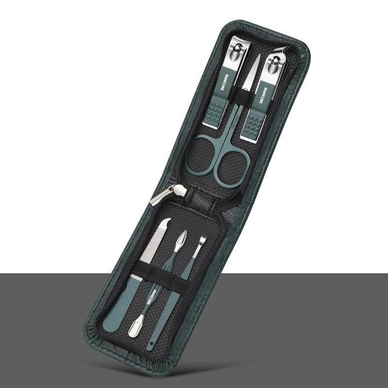 6 шт. портативные роскошные маникюрные наборы, наборы для педикюра, яркие черные кусачки для ногтей, набор инструментов для личной гигиены, ножницы для бровей