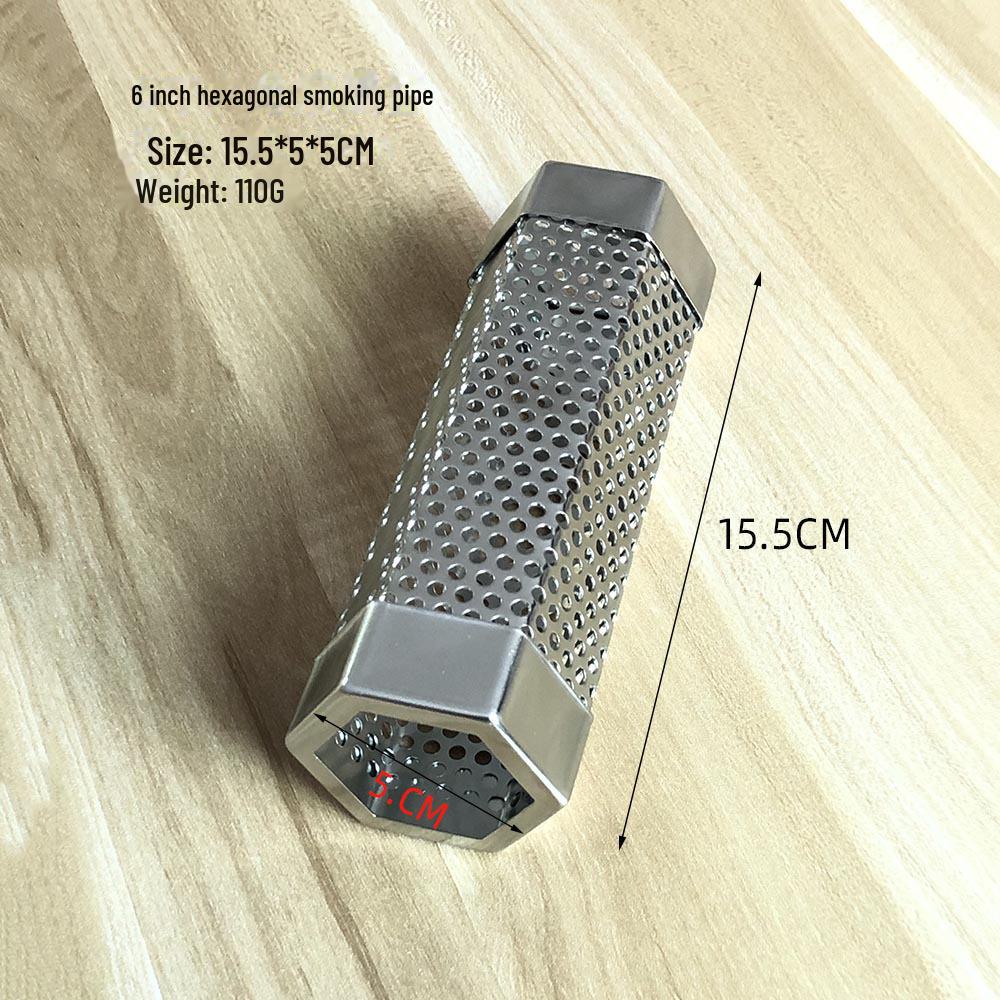 Шестигранная трубка для копчения из нержавеющей стали для барбекю из фруктовой древесины
