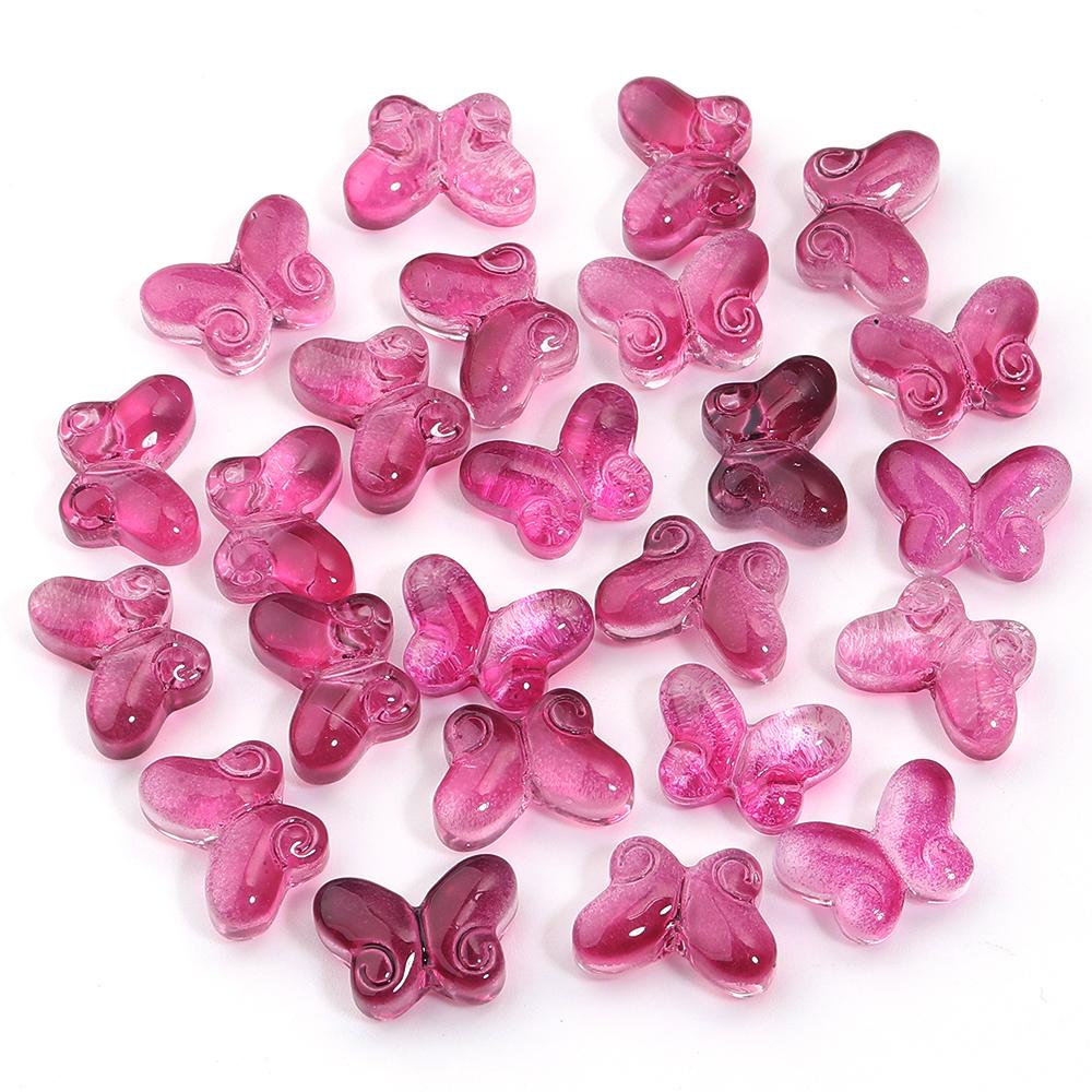 50pcs 10x15mm Glazed Lampwork Beads Colored Butterfly Shape Loose Glass Bead For Jewelry Making DIY Earring Necklace Accessories
