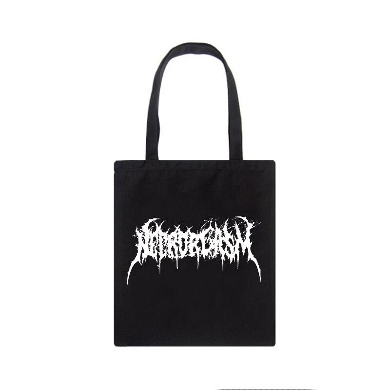 Женская сумка в готическом стиле с надписью, уличная повседневная холщовая сумка Harajuku y2k, темная сумка-шоппер большой вместимости, новые женские сумки на плечо Ulzzang