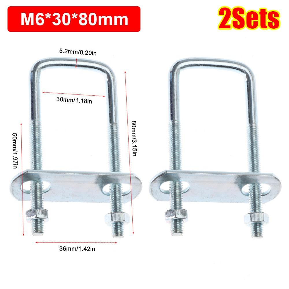2 комплекта с перегородкой квадратный хомут под прямым углом U-болт квадратный болт прочный трубный U-хомут