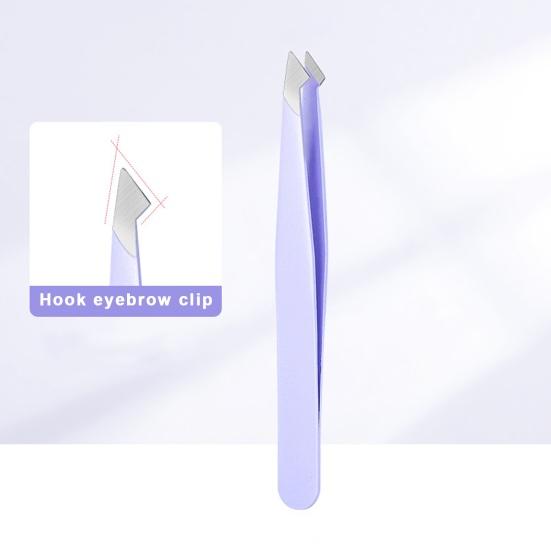 4 шт., пинцет для бровей из нержавеющей стали с чехлом из искусственной кожи, плоский косой кончик, прецизионный пинцет для лица, бровей, волос в носу, женский инструмент для макияжа