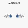 925 Sterling Silver Tiny Blue Zircon Small Stud Earrings Claaisc Stackable Ear Studs For Women Girls Jewelry