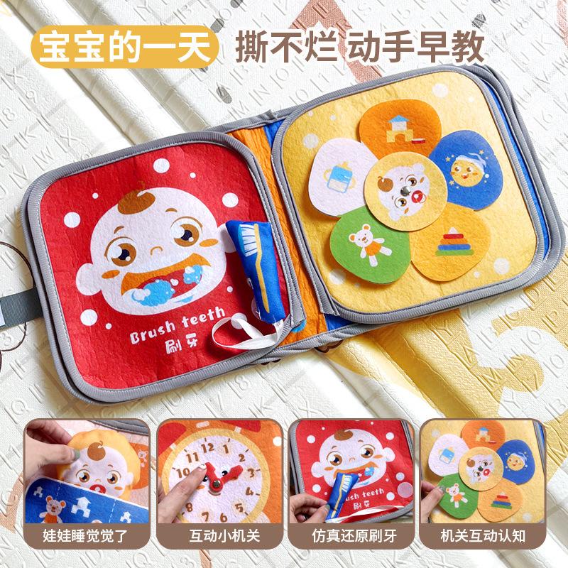 Детская тканевая книга Раннее образование Ребенок разрывается Не может быть сломан Укус Трехмерная рука разрывается Книга Детские познавательные развивающие игрушки