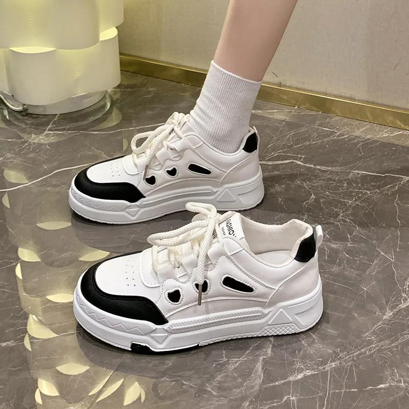 Fashion 2024 Autumn Small White Shoes New Korean Version of Female Students Increase Thick Sole Sports Casual Shoes