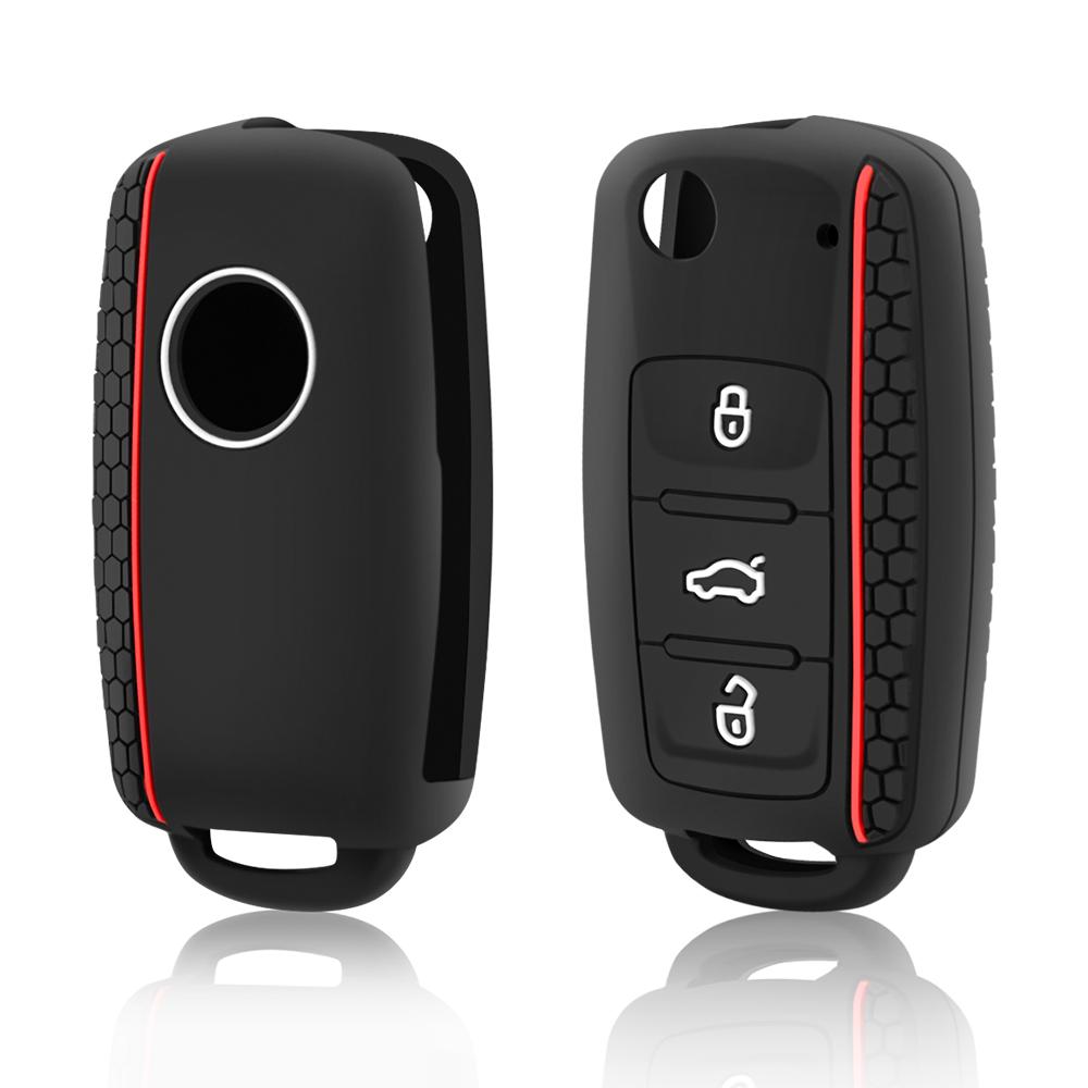 Car Key Cover Case Silicone 3 Buttons For VW Golf 4 5 6 7 Bora Jetta POLO MK4 MK6 Bora Passat B5 B6 Superb Tiguan Beetle Keycase