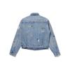 Levis Куртка джинсовая укороченная с воротником, с принтом, вышивкой, на пуговицах, свободного кроя, с длинным рукавом, женская, куртки, индиго, A5884-0001
