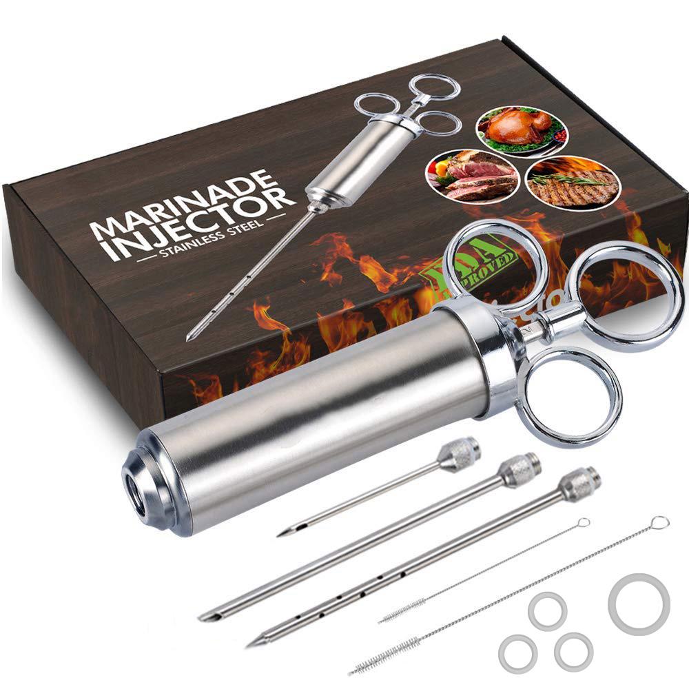 Meat Marinade Injector 304 Stainless Steel 3 Needles Sauce Seasoning BBQ Smoker Grill Beast Turkey