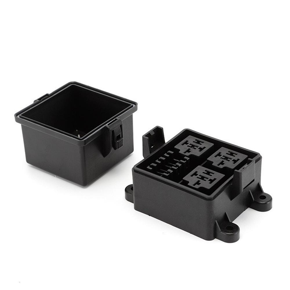 12V 3-Way Fuse Relay Box with 4-Pin 40A Relays and Fuses For Car Truck Universal
