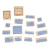 16pcs Moon Cloud Scenery Decorative Wood Stamp Clear Imprint Rectangle Stamp Set For DIY Crafts