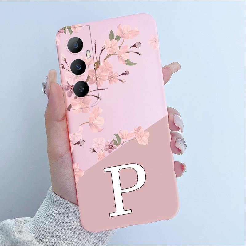 Чехол для Realme C65 4G Мягкий силикон Цветы Печать букв Защитная задняя крышка для Realme C 65 RealmeC65 RMX3910 Чехлы для телефона