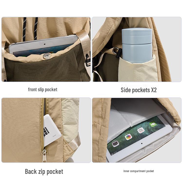 Versatile Lightweight Patchwork Backpack - Large Capacity for Travel, Students, and Commuters