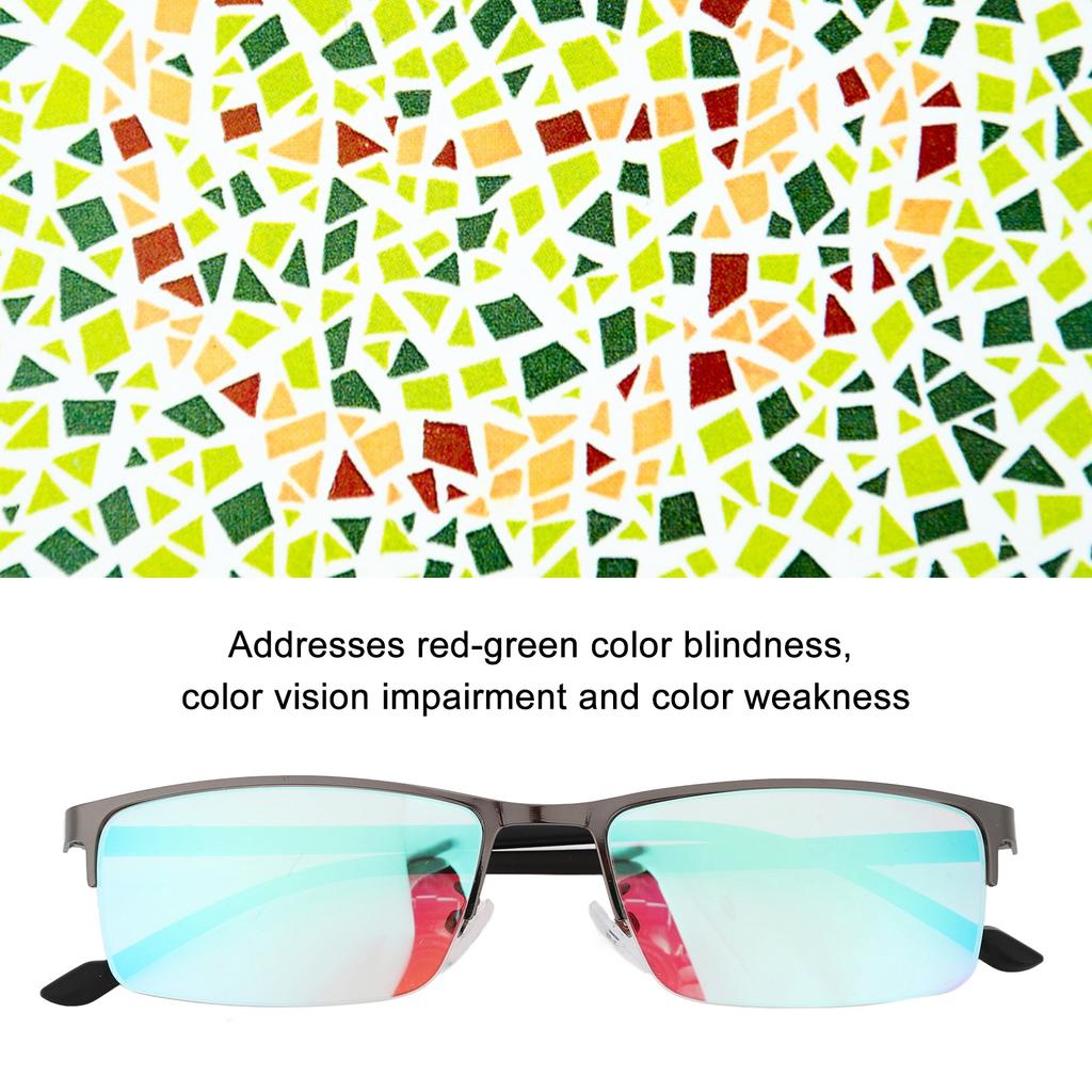Очки для дальтоников Полуободковые Полностью черные Красные Зеленые Солнцезащитные очки для коррекции дальтонизма для помещений и улицы