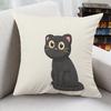 2D Flat - 1pc, Cute Black Cat Pillow, Very Suitable for Decorating Sofas, Living Rooms, Bedrooms, And Offices, 2D Flat, Pillow Core Not Included
