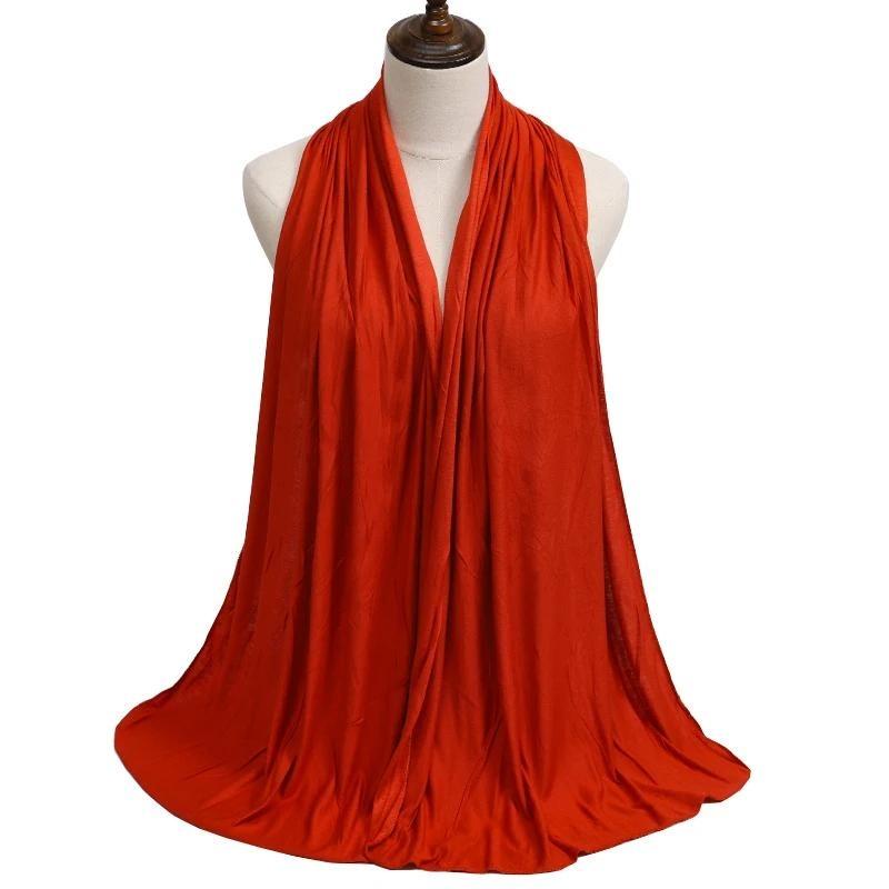 Модал хлопок джерси хиджаб шарф длинный мусульманский платок простой мягкий тюрбан галстук головные повязки для женщин Африка повязка на голову 170x60 см