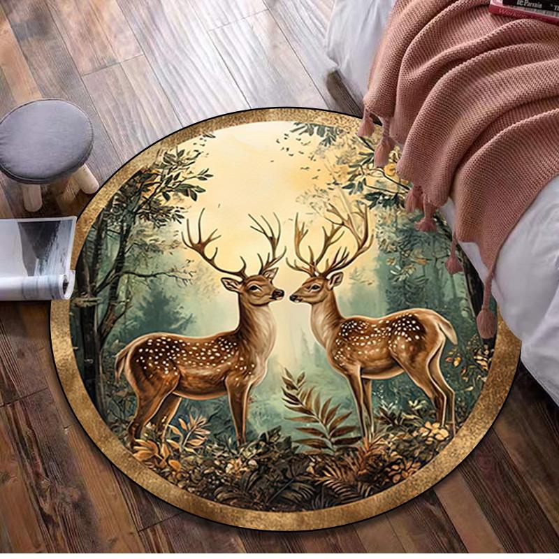 Animal 1424 Circular Rug - Office Decorative Carpet For Living Room Bedroom Door Mat Floor Rug Computer Chair Area Rug