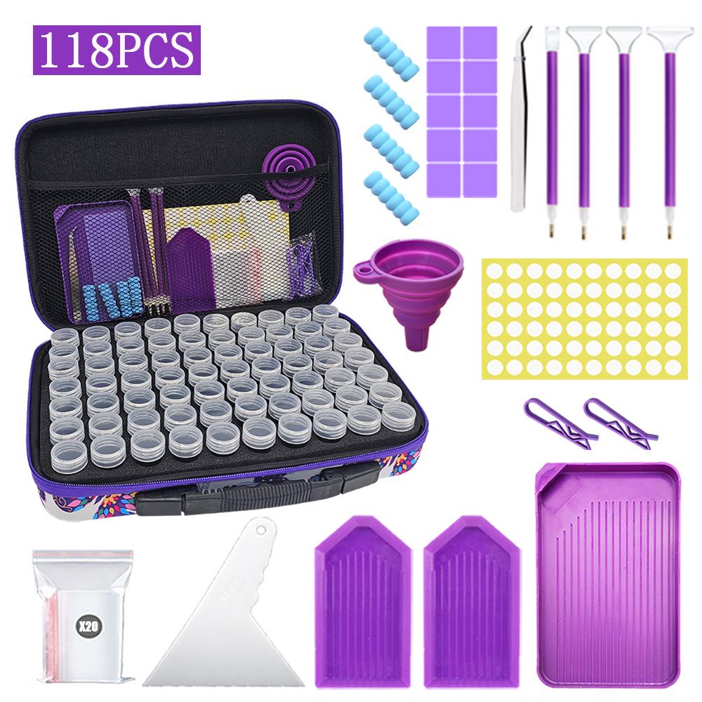 Набор для алмазной живописи своими руками: Воронка, Ручка для страз, 60 бутылочек для хранения, 30 ячеек для хранения, Сумка с бабочкой