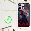 Роскошный чехол для телефона Skull Dead Flowers для iPhone 15 14 13 12 11 Plus Pro Max Magsafe Magnetic Wireless Charger