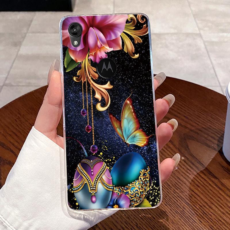 Casing For Motorola Moto E6 Case Aesthetic Cute Cat Astronaut Transparent Soft Silicone TPU Back Cover For MotoE6 e 6 Phone Case
