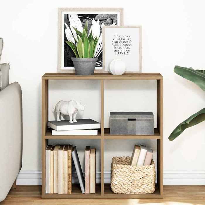 VidaXL Room Divider Shelf Artisan Oak 69.5x29x69.5 Cm, Shelf, Bookcase, Storage Shelf, 858011