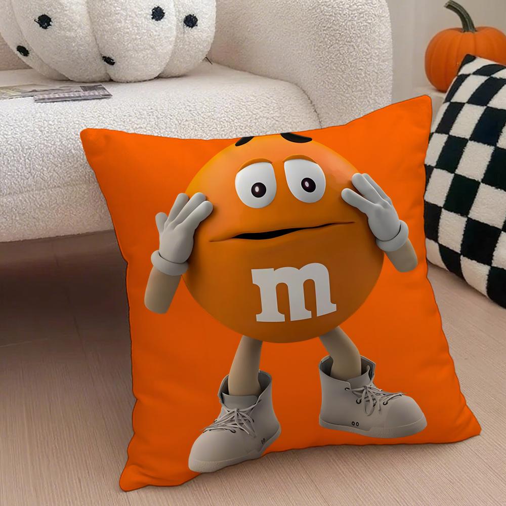 Cute Colorful American Brand MMMs Cushion Cover Throw Pillow Cover Hidden Button Durable Polyester Chair Cushion