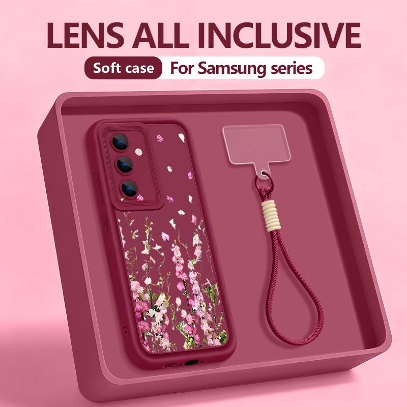 Чехол на телефон с ремешком на запястье, цветочный узор, для Samsung Galaxy S26 S25 S24 Ultra S23 S25 FE A57 A37 A17 A56 A16 A55 A54 A15