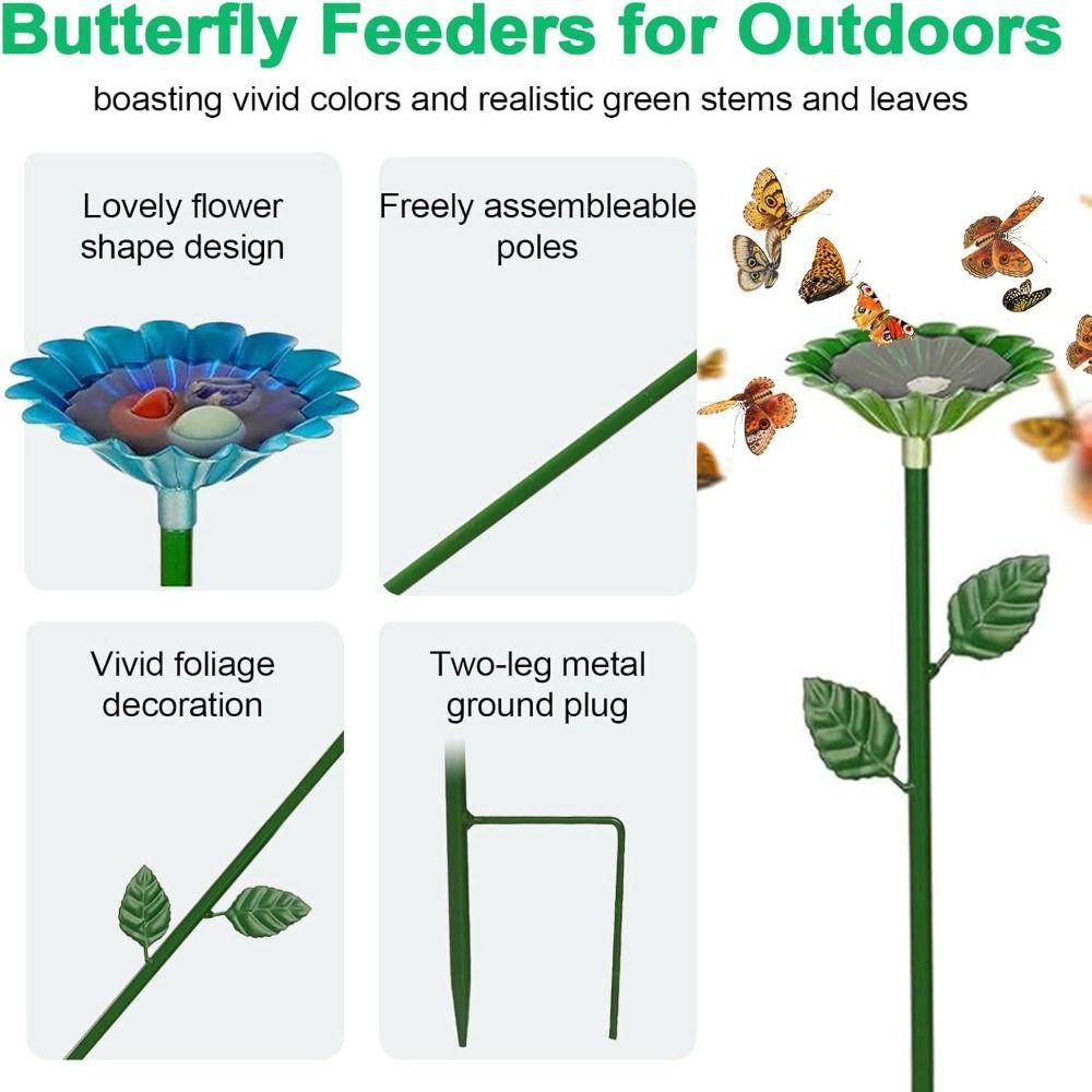 1 Pack/4 Pack Colorful Bee Bath Metal Bee Water Feeder  Outdoor Garden Yard Decor