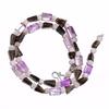 Natural Amethyst Smoky Quartz Moonstone Gemstone Beads Necklace 17" UB-4635 UB-4635