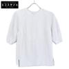 DRAWER 6518-106-0498 White Cotton Side Slit 9G Rib Knit Short Sleeve Knit Pullover Tops 1 whiteUsed