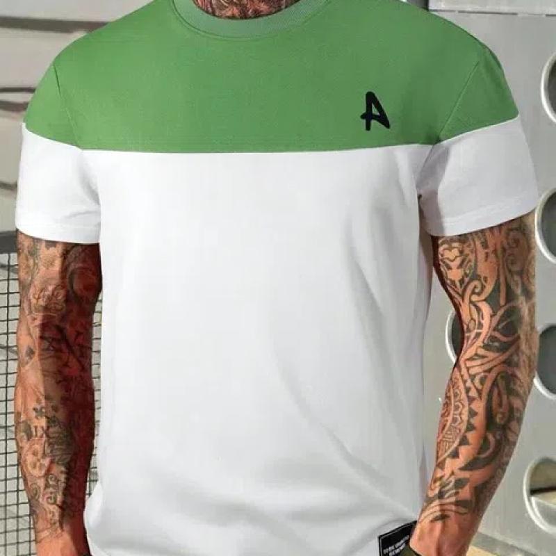 Лето 2024, повседневная модная мужская футболка в городском уличном стиле, свободный и удобный мужской топ с короткими рукавами для бега, лето 2024