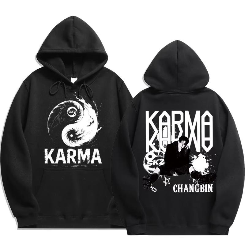 KPOP 4th Album "KARMA" Same Style Unisex Oversized Hoodie FELIX HAN BANGCHAN CHANGBIN HYUNJIN LEE KNOW K-POP Merchandise Apparel