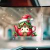 Christmas Hanging Ornament Acrylic Cartoon Style Pendant with Lanyard Easy To Hang Adorable Rearview Mirror Ornament