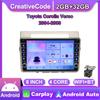 2 Din Android Car Radio Multimedia Video Player for Toyota Corolla Verso 2004-2009 With Button Knob Carplay WiFi 2+32GB