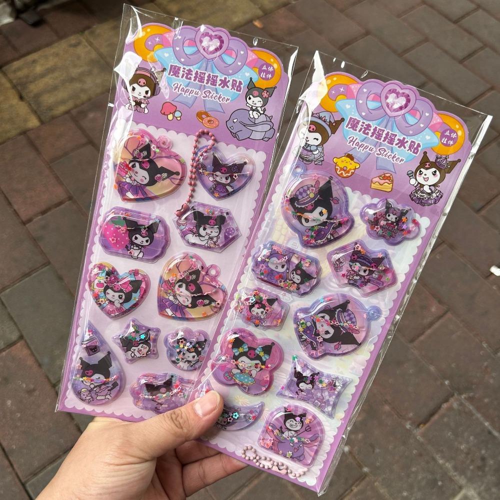 3D Стикеры Кавайи Sanrio Школьник Канцелярские товары Черный Рис Моя Мелодия Стикеры Стич Блокнот Дневник Ручная Декорация