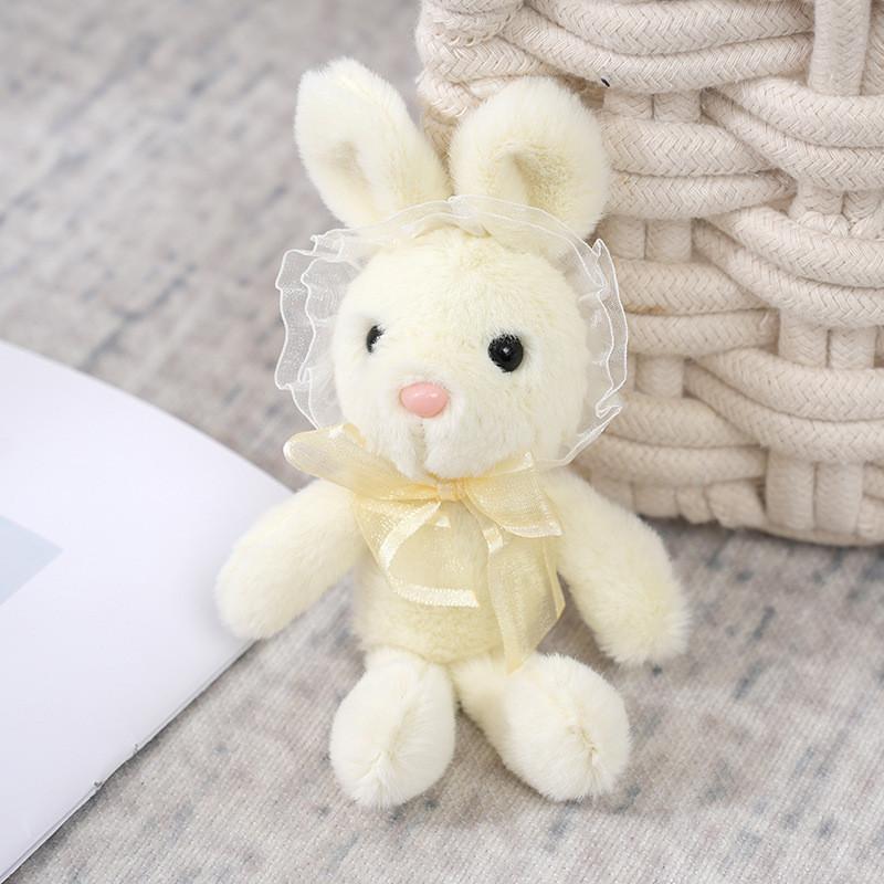 Adorable Lace Bunny Plush Toy Soft And Fluffy Stuffed Animal Doll Keychain