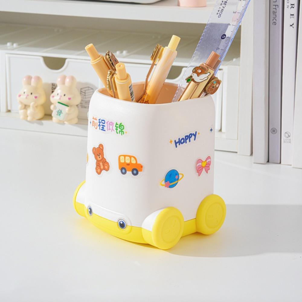 Car Shape Pen Container Multifunctional Desktop Organizer Stationery Storage Bucket  School Office