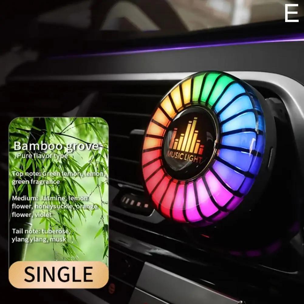 24 светодиодных ламп RGB Sound Control Voice Rhythm Ambient Pickup Lamp для автомобильного диффузора Vent Clip Air Fresheners Fragrance App Con B4x6