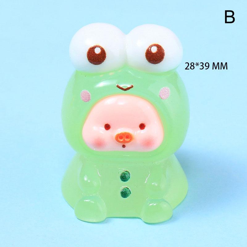 Смола мультфильм светящийся в темноте животное с мордочкой свиньи украшения аксессуары автомобиль настольное украшение