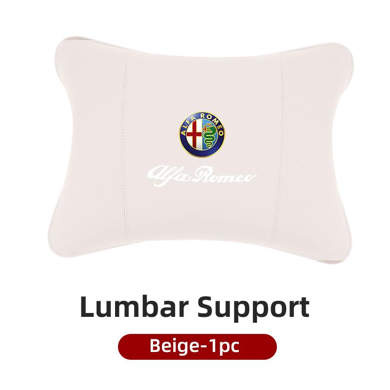 LMRGZ1 Leather Car Seat Neck and Back Pillow Breathable Accessories For Alfa Romeo 159 Giulietta Giulia 147 Mito 156 166 GT