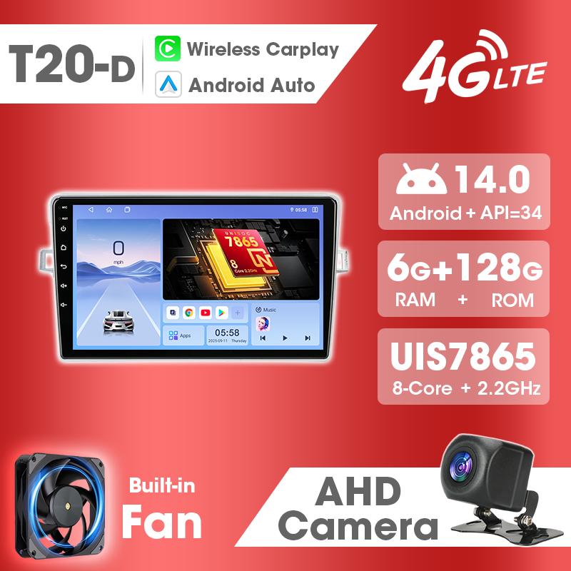 Lecteur multimédia GPS Android Auto, autoradio, Carplay, stéréo DSP, 4G WIFI, écran d'affichage lumineux pour Toyota Verso AR20 2009-2018 2 Din