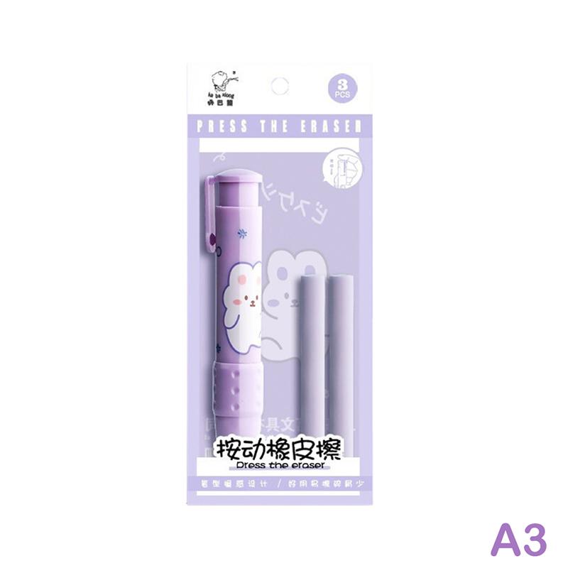 Erasers Pen Retractable Press Pencil Rubber Correction Supplies Stationery
