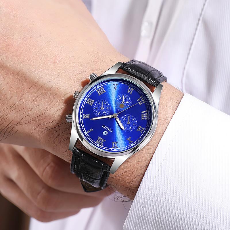 Новые деловые водонепроницаемые часы с поясом, мужские модные светящиеся часы, кварцевые часы Spot