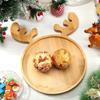 Wooden Christmas Tray Candy Dish Platter Christmas Tree Hat Pattern Cartoon Pallet Salad Sashimi Sushi Nut Snacks Dessert Tray