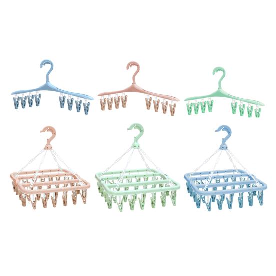 8/32Clamps Useful Multi-use Clothes Hanger Sock Racks Strong Load-bearing Long Lifespan Clothes Hangers