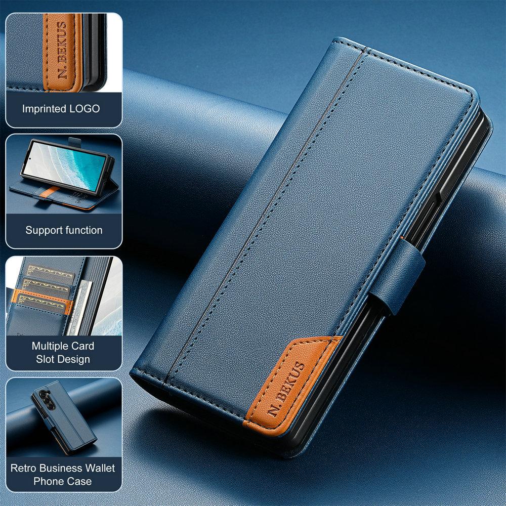 RFID Кожаный Кошелек Чехол для Samsung Galaxy Z Fold 7 5G 2025 Чехол-книжка Магнитный Бумажник Etui Samsung Z Fold7 6 5 4 3 Складная Обложка