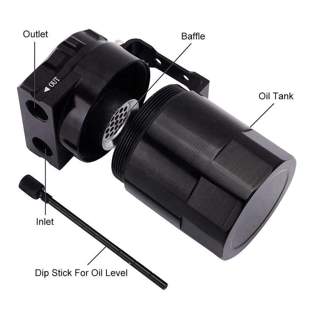 Универсальный алюминиевый маслоуловитель с перегородками, резервуар для улавливания топлива с воздушным фильтром, красный, черный, синий, серебристый, фиолетовый, маслоуловитель