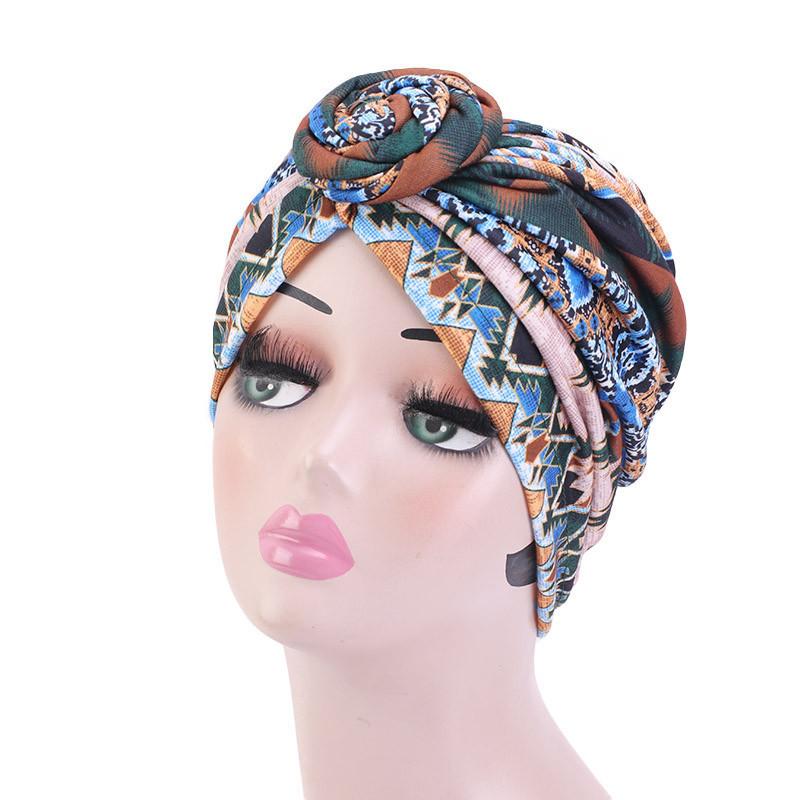 Модная шляпа African Wind Baotou Cap Vortex Knotted Turban Hat Chemo Cap Muslim Hat