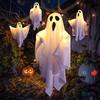 Halloween Decorations Outdoor Spooky Hanging Ghost Signs with String Lights Battery Operated Front Door Lamp Party Supplies